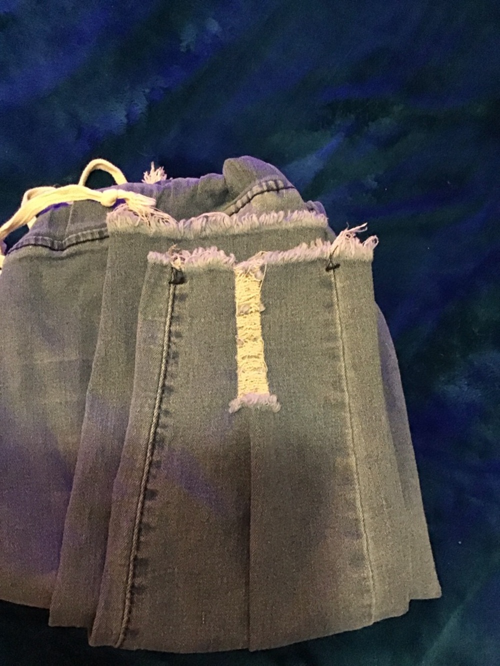 Distressed Blue Drawstring Jeans - Picture 6 of 6
